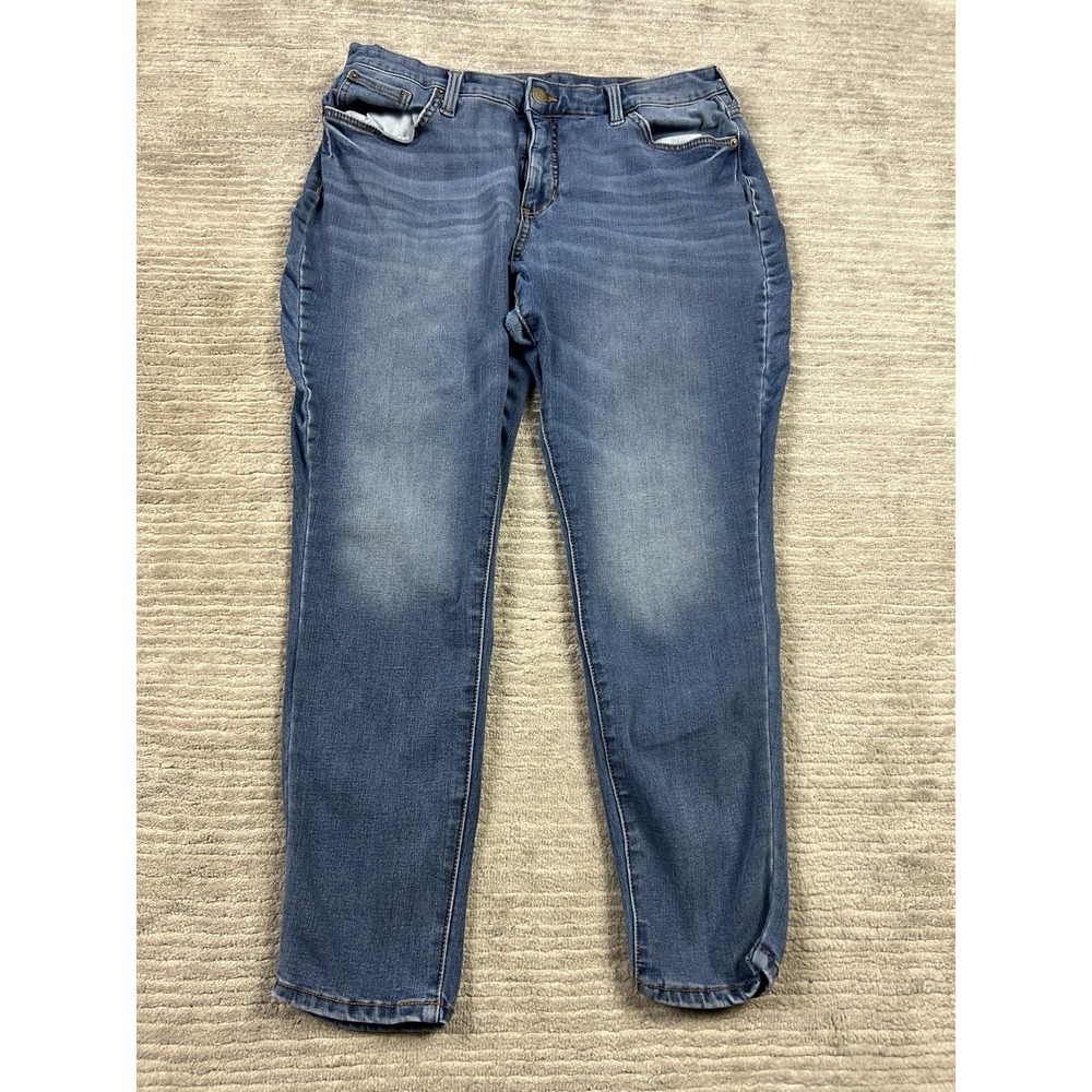 Time and Tru Jeans Womens‎ 14 Blue Denim Cotton Blend High Rise Skinny
